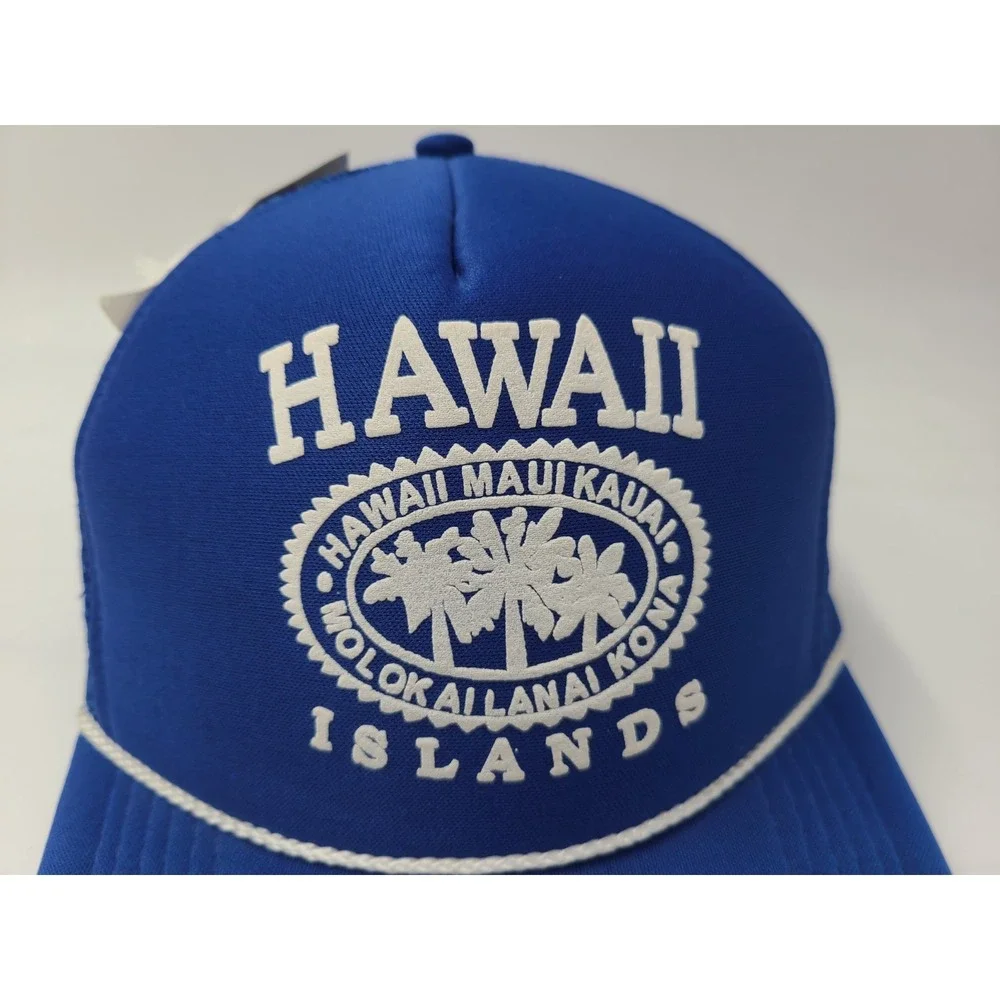 Hawaii Islands Hawaiian Headwear Rope Mesh Trucker Snapback Hat Cap Maui Kauai‎